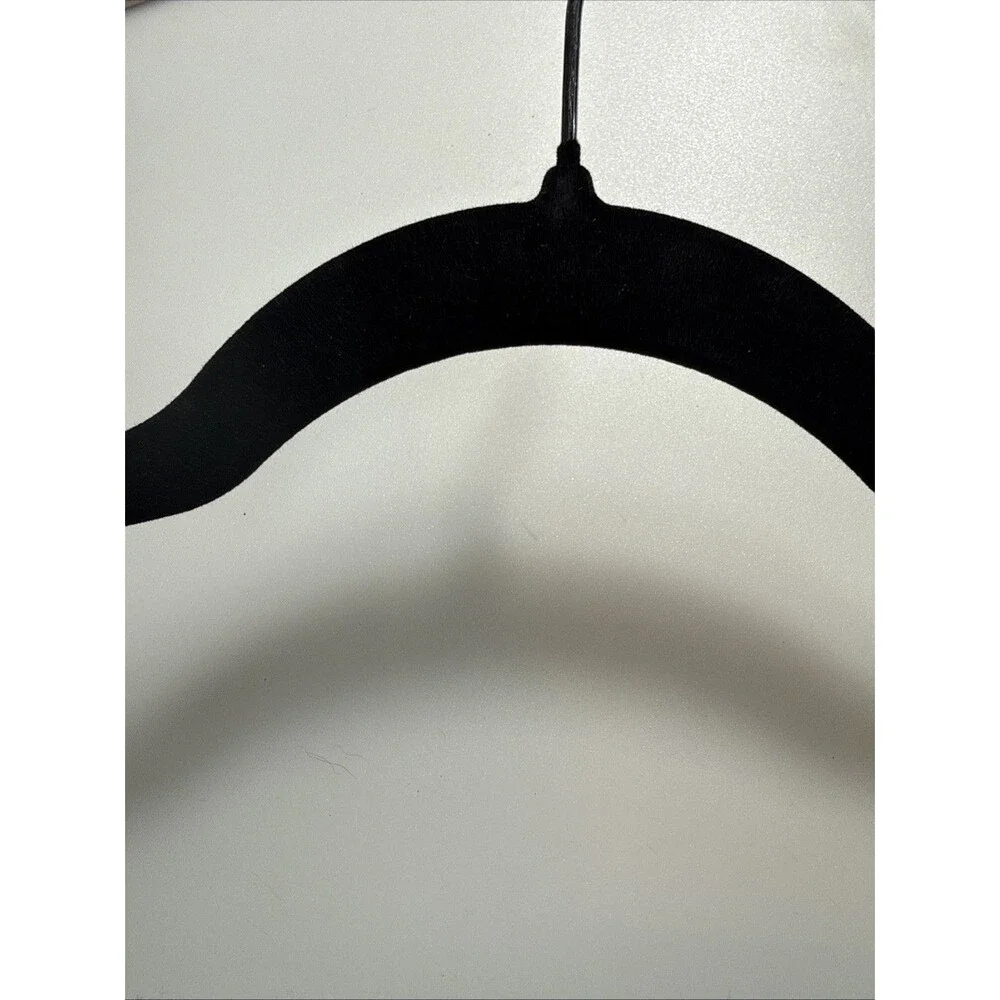 Slim Velvet Non-Slip Clothes Hangers Black Silver 25 Count Space Saving